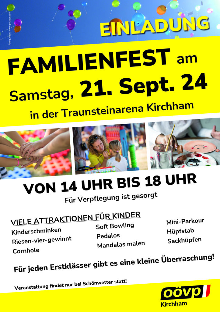 Herzliche Einladung zu unserem 1. Familienfest! Wir freuen uns auf viele große und kleine Besucher 🎈☀